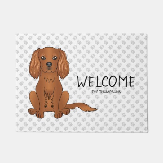 Robijn Cavalier King Charles Spaniel & Tekst Deurmat (Voorkant)