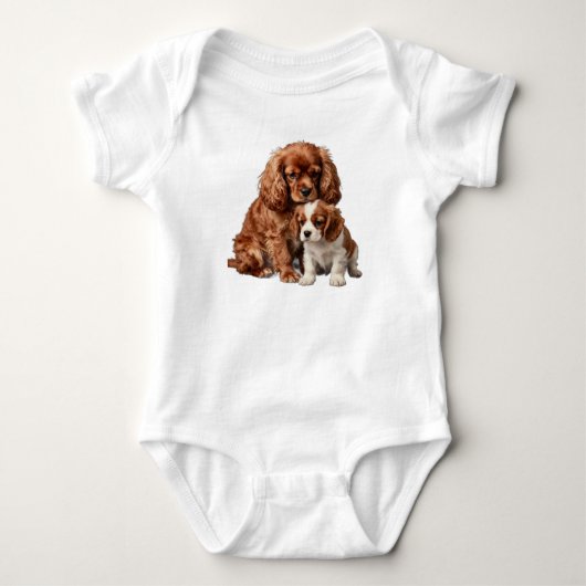 Robijn Cavalier Spaniel en haar Blenheim puppy Romper (Voorkant)