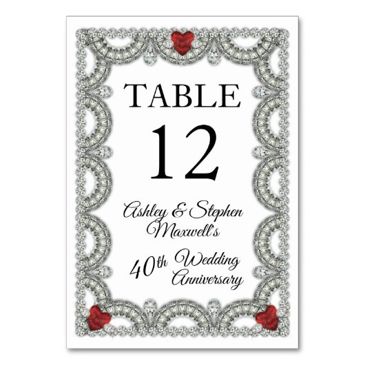 Robijn | Diamanten 40-jarig huwelijksfeestje Kaart (Voorkant)