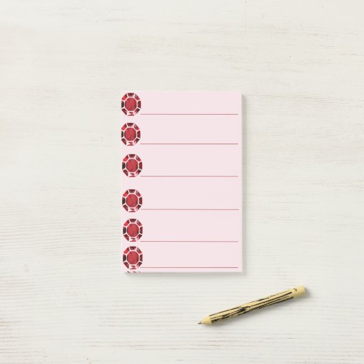 Robijn edelsteen checklist post-it® notes (Op bureau)