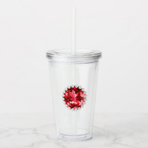 Robijn Edelsteen en Parels Acryl Drinkbeker