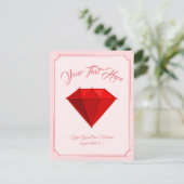 Robijn edelsteen. Sieraden. 40 Huwelijksjubileum Briefkaart (Staand voorkant)