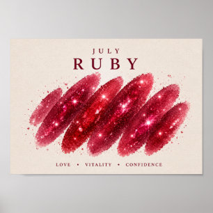 Robijn Geboortesteen Juli A4 Poster
