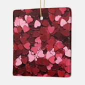 Robijn Glitter Hart Confetti Cascade Valentijnsdag Keramisch Ornament (Links)