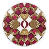 Robijn Goud en Wit Keramische Knop (Voorkant)