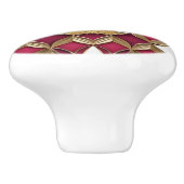 Robijn Goud en Wit Keramische Knop (Zijkant)
