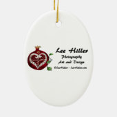 Robijn Granaatappel Hart Rode Vogel Hamsa Keramisch Ornament (Achterkant)