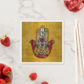 Robijn Granaatappel Hart Rode Vogel Hamsa Servet (Insitu)