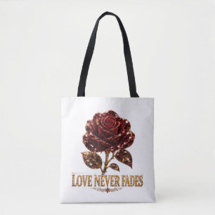 Robijn Kristal Roos – Liefde Vergaat Nooit Tote Bag