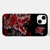Robijn Kristal Vlinder & Roos Case-Mate iPhone Case (Achterkant (horizontaal))