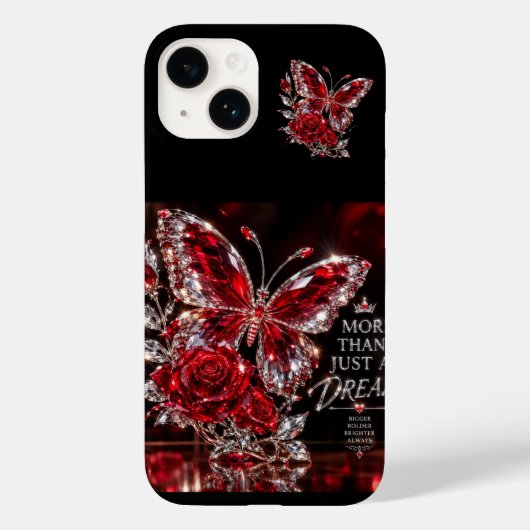 Robijn Kristal Vlinder & Roos Case-Mate iPhone Case (Achterkant)