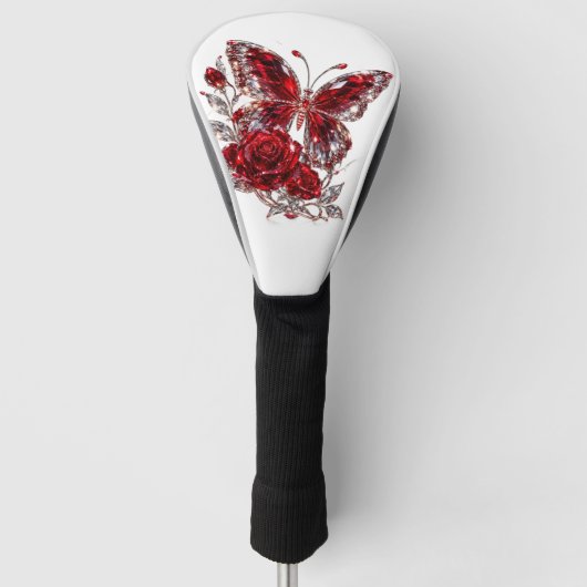Robijn Kristal Vlinder & Roos Golfheadcover (Voorkant)