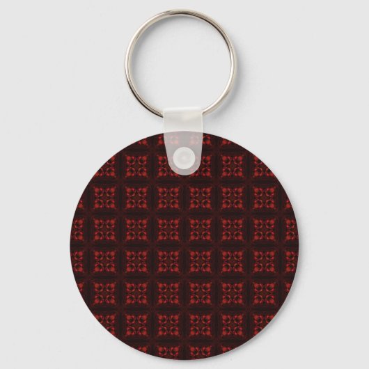 Robijn op zwarte vintage ornament sleutelhanger (Voorkant)