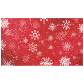 Robijn Rode Festive Kerst Wit Sneeuwvlokken  Tafelkleed (Voorkant (Horizontaal))