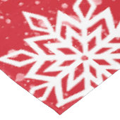 Robijn Rode Festive Kerst Wit Sneeuwvlokken  Tafelkleed (Gekanteld)