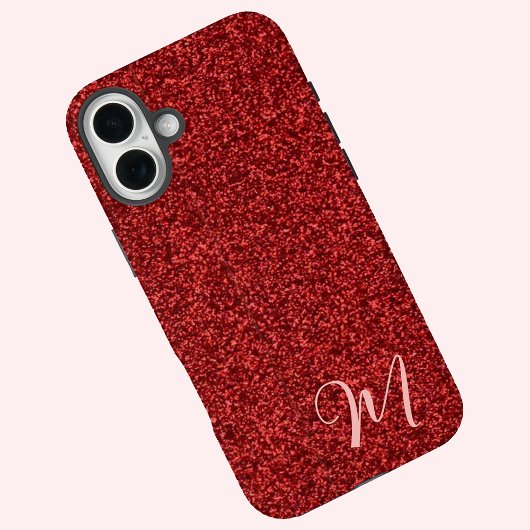 Robijn Rode Glitterige Meisjesachtige Gedrukte Sti Case-Mate iPhone Case