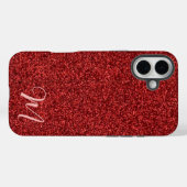 Robijn Rode Glitterige Meisjesachtige Gedrukte Sti Case-Mate iPhone Case (Achterkant (horizontaal))