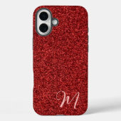 Robijn Rode Glitterige Meisjesachtige Gedrukte Sti Case-Mate iPhone Case (Achterkant)