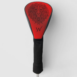 Robijn Rode Mandala Leeuwenkop Monogram Initiaal Golfheadcover
