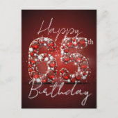 Robijn Rood & Diamant Glitters 65e Verjaardag Briefkaart (Voorkant)