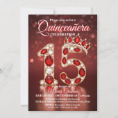 Robijn Rood Gouden Edelsteen Prinsessen Kroon Quin Kaart (Voorkant)