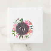 Robijn Roze Pioen Bloemig Botanisch Bruiloft Bedankjes Labels (In situ)