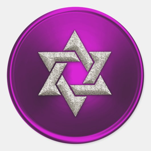 Robijn Roze Zilveren Davidster Envelope Zegel (Voorkant)