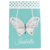 Robijnblauwe cadeautas met witte vlinder (Voorkant)