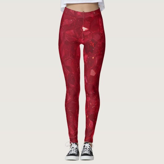 Robijnen Broek Voor Valentijnsdag Leggings (Voorkant)