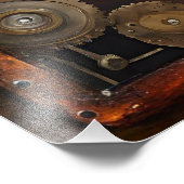 Robijnen en Messen Hart Steampunk Series Foto Afdruk (Hoek)