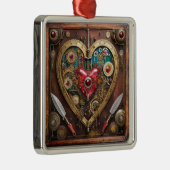 Robijnen en Messen Hart Steampunk Series Metalen Ornament (Rechts)