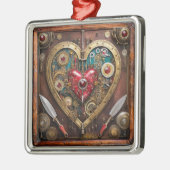 Robijnen en Messen Hart Steampunk Series Metalen Ornament (Links)