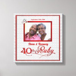 Robijnen Huwelijksjubileum 11x11-inch 40th Foto Canvas Afdruk