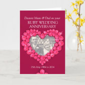 Robijnen huwelijksverjaardag ouders fotokaart kaart (Gele Bloem)