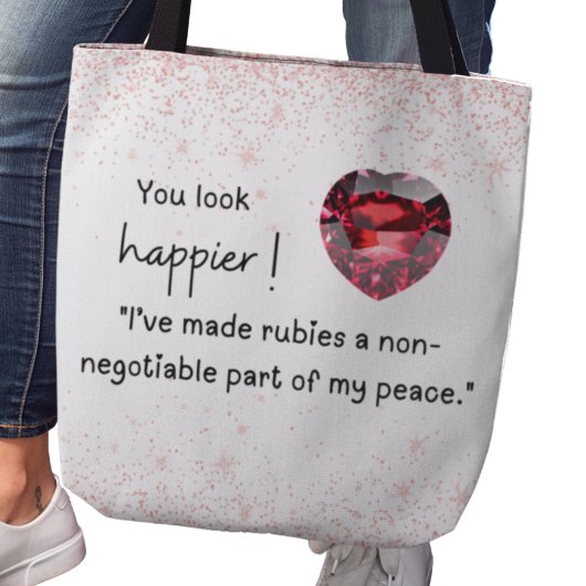 Robijnen maken deel uit van mijn vrede, Robijn lie Tote Bag