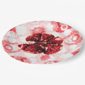 robijngranaatappelfruit papieren bordje (Gekanteld)