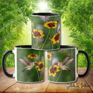 Robijnkeelkolibrie "in Plains Coreopsis" Mok
