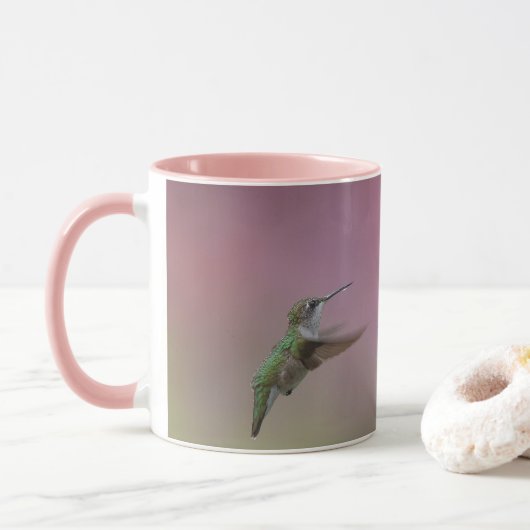 Robijnkeelkolibrie roze Accent Mok (Met donut)