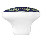 Robijnkeelkolibries in William Morris-stijl Keramische Knop (Zijkant)