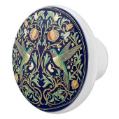 Robijnkeelkolibries in William Morris-stijl Keramische Knop (Rechts)