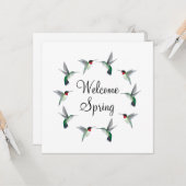 Robijnkeelkolibries Welkom Lente Kaart (Voorkant / Achterkant in situ)