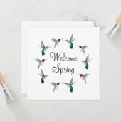 Robijnkolibries verwelkomen de lente kaart (Voorkant / Achterkant in situ)