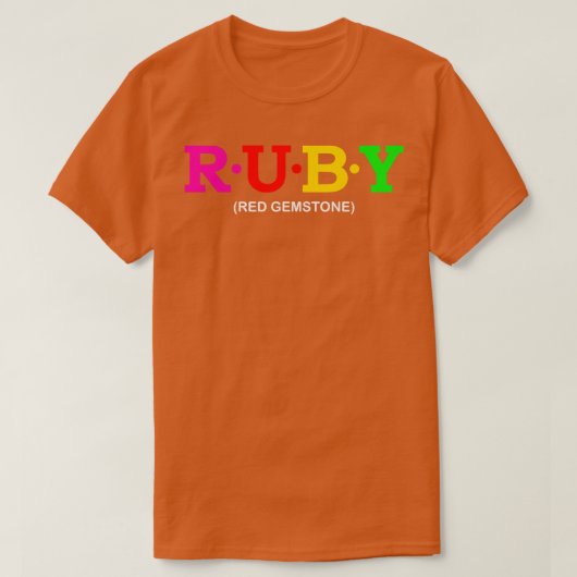 Robijnrode edelsteen 1 t-shirt (Design voorkant)