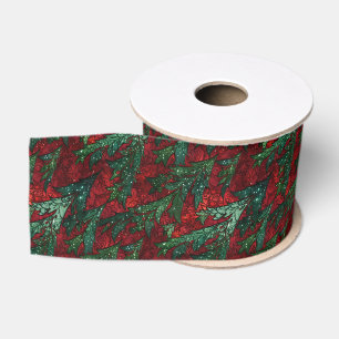 Robijnrode en smaragdgroene kerstboom grosgrain lint