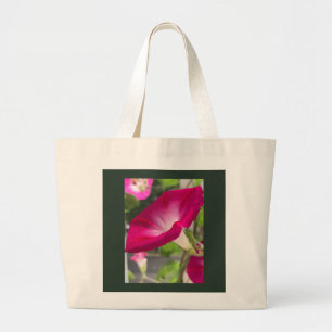 Robijnrode ochtendglorie grote tote bag