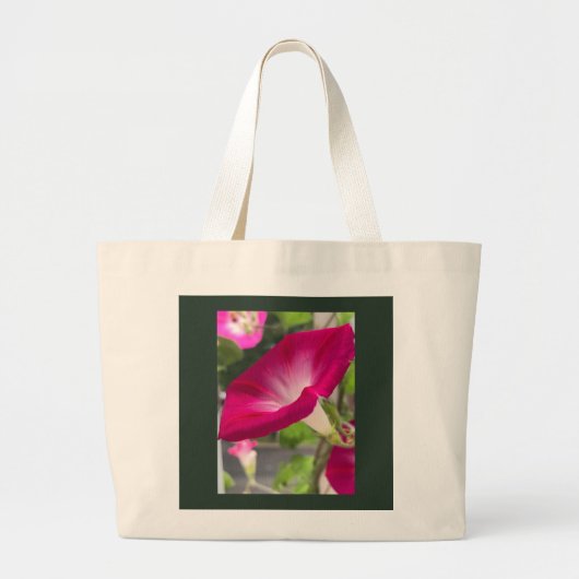 Robijnrode ochtendglorie grote tote bag (Voorkant)