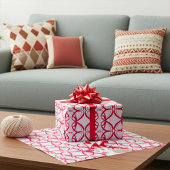 Robijnrode saamhorigheid en eenheid op wit paar cadeaupapier