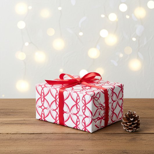 Robijnrode saamhorigheid en eenheid op wit paar cadeaupapier