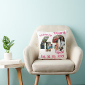 Robijnrood 40-jarig huwelijksjubileum 11 foto coll kussen (Stoel)