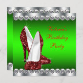 Robijnrood en groen kerstfeest kaart (Voorkant / Achterkant)